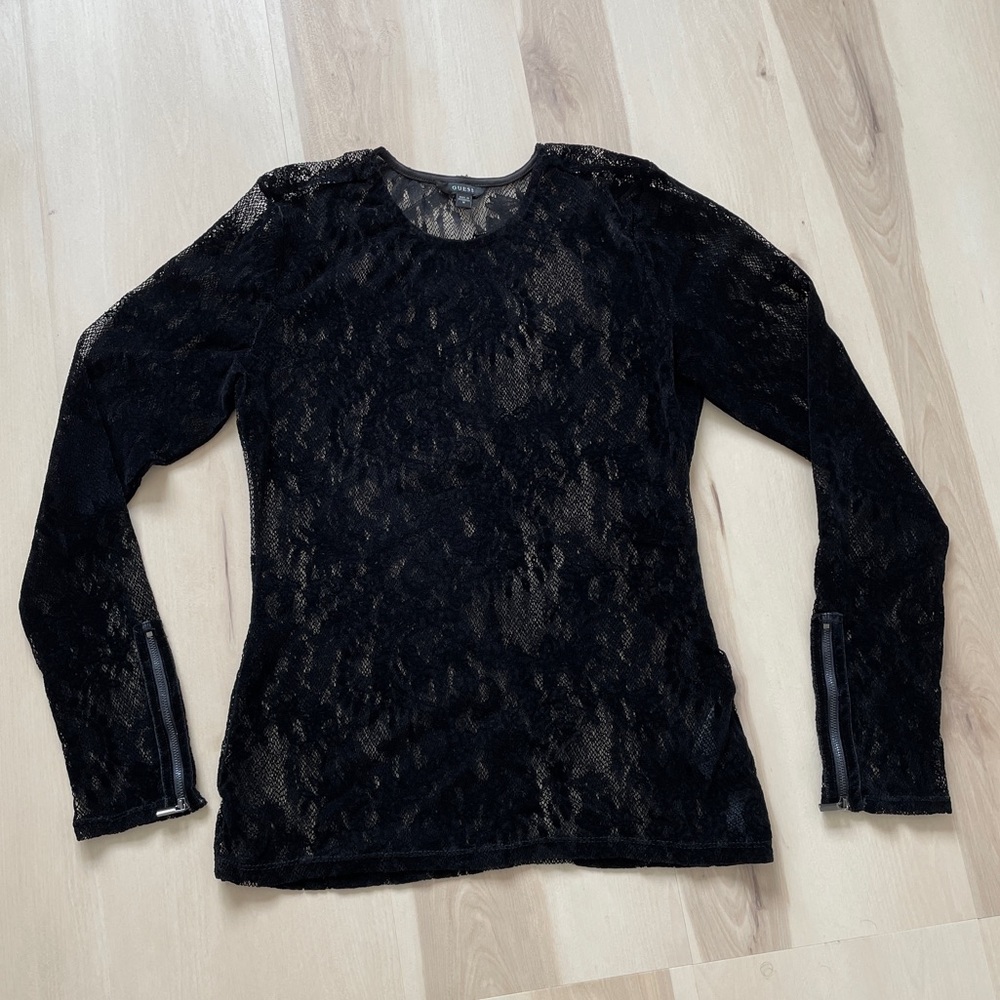 Guess Long Sleeve Zipper Top